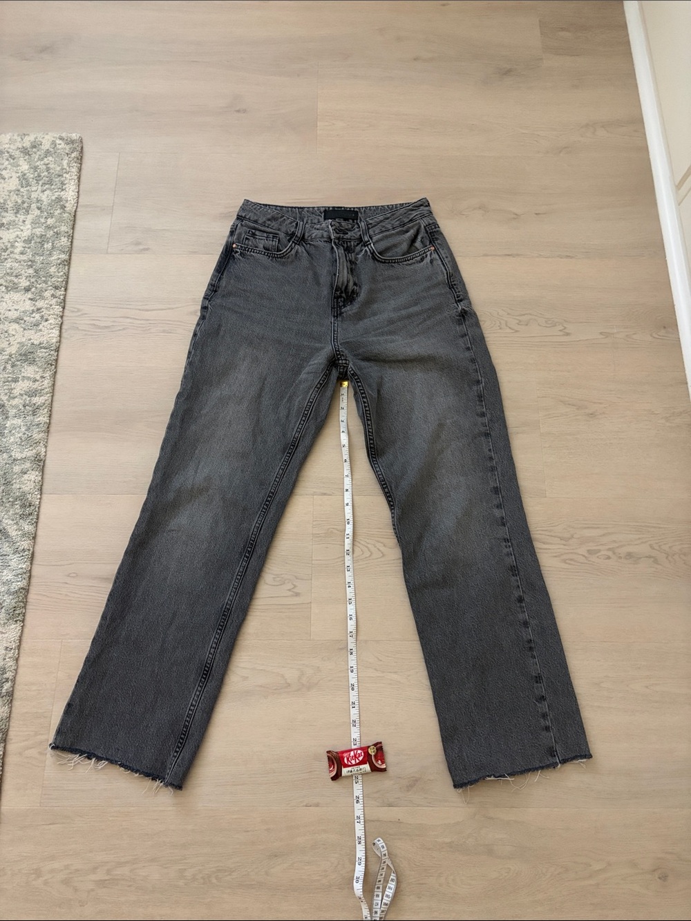 Zara Z.02 Gray High Rise Straight-Leg Ankle Jeans